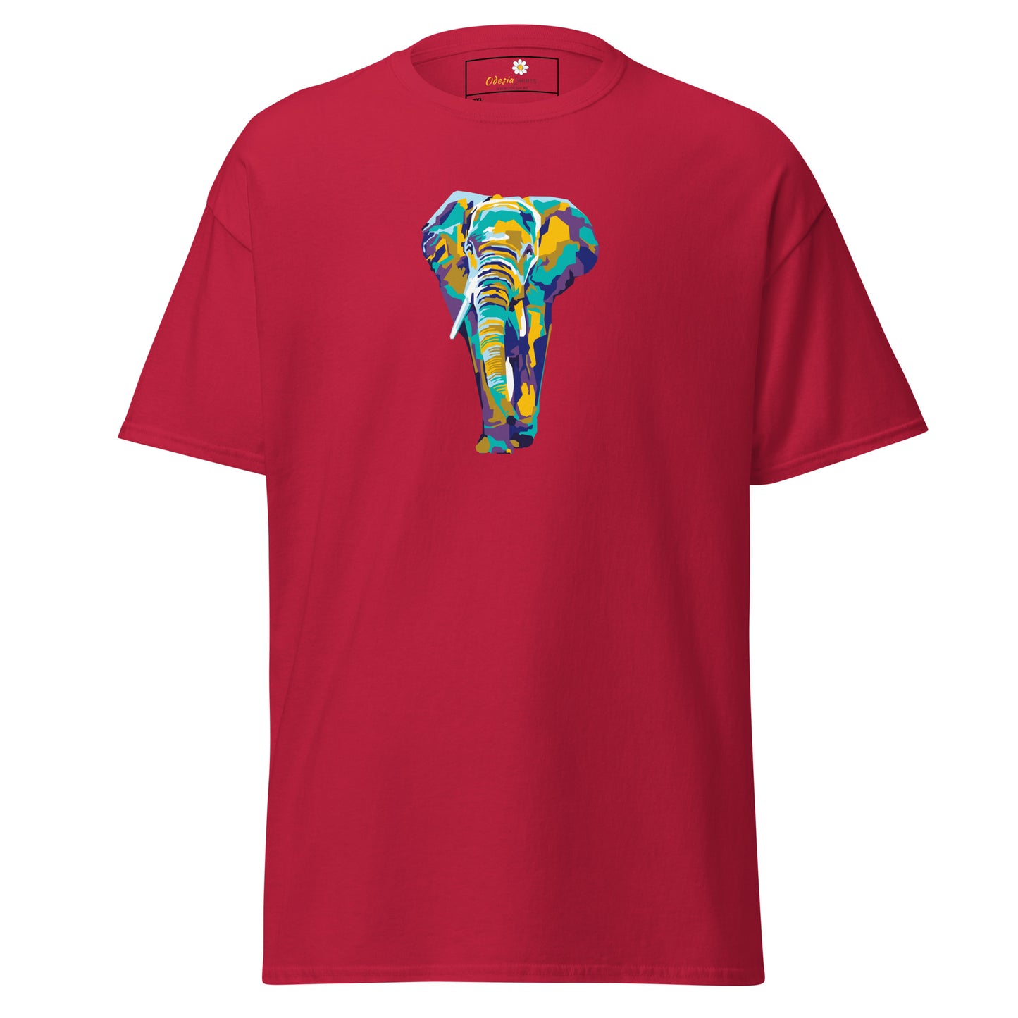 Heren klassiek t-shirt - WILDLIFE ELEPHANT KLEURRIJK - GROOT