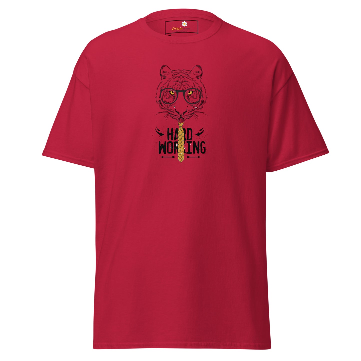 Heren klassiek t-shirt - WILDLIFE TIGER HARD WORKING - GROOT