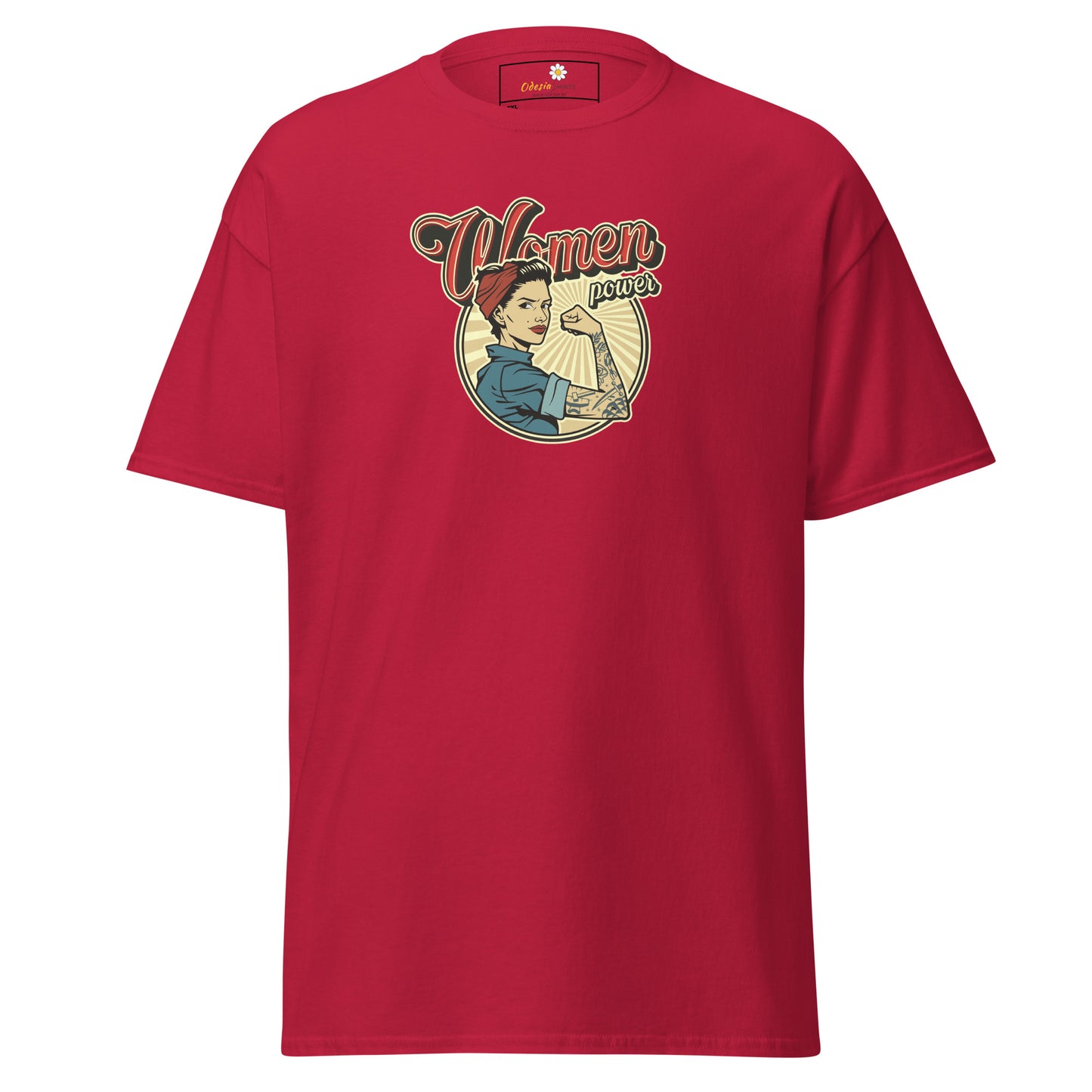 Klassiek heren t-shirt - VINTAGE WOMAN POWER - GROOT