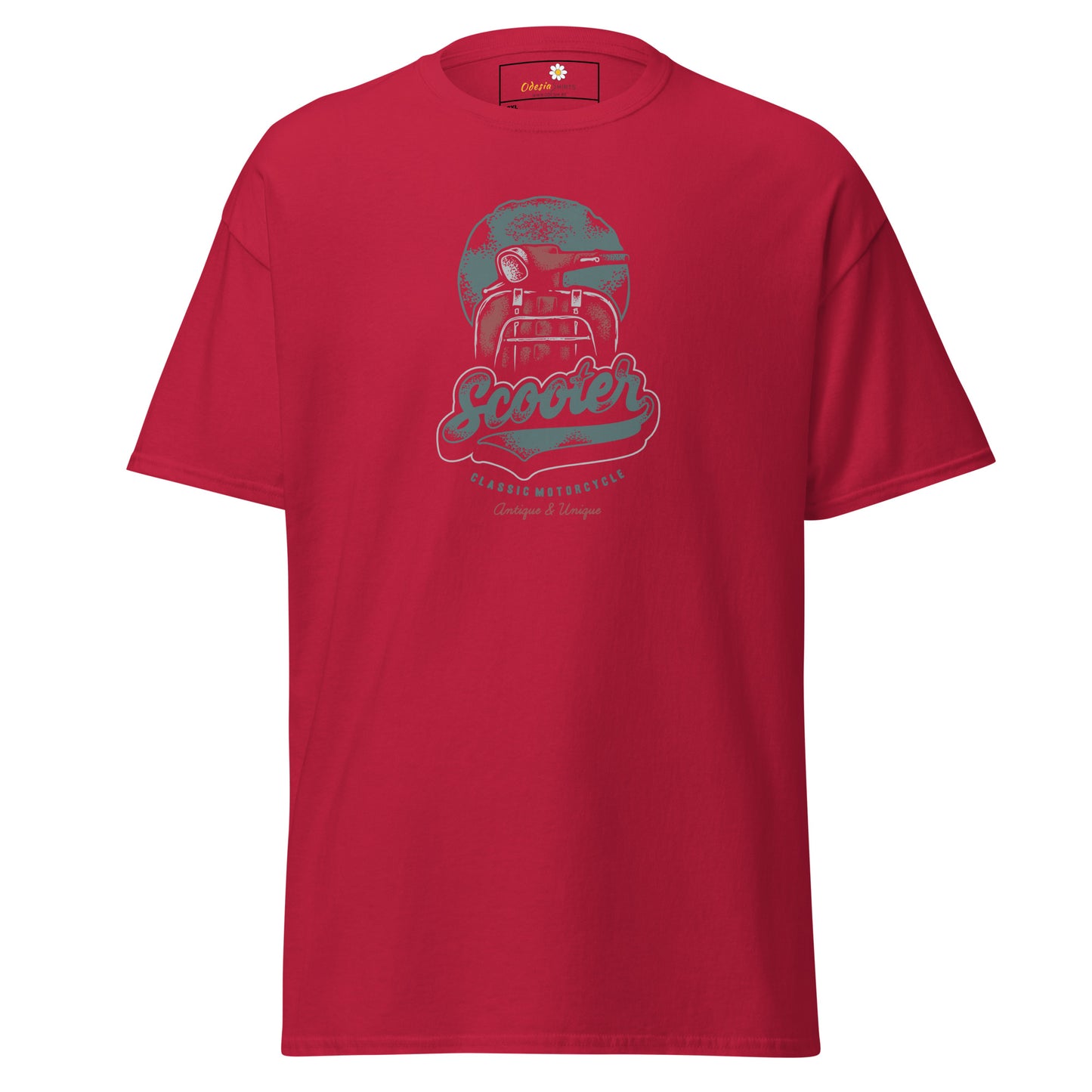 Heren klassiek t-shirt - VINTAGE SCOOTER - GROOT