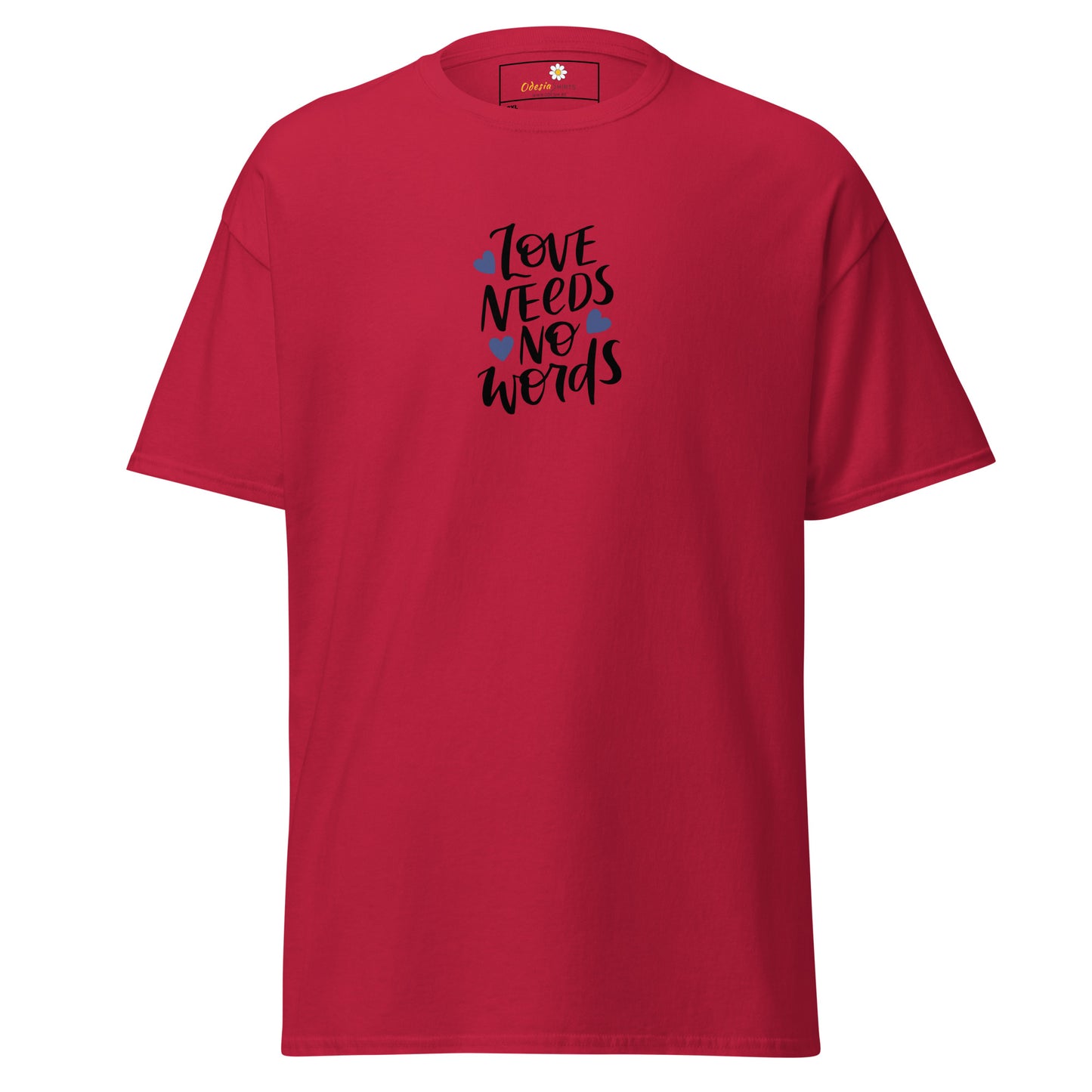 Heren klassiek t-shirt - TEKST LIEFDE HEEFT GEEN WOORD NODIG - GROOT