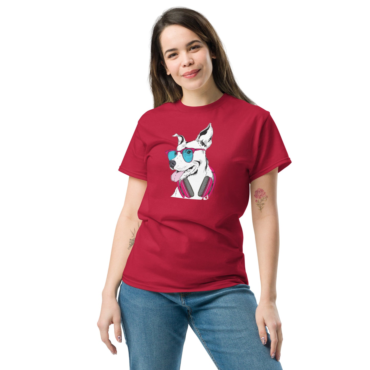 T-shirt classique unisexe - ANIMAUX MUSIQUE FUN CHIEN - GRAND