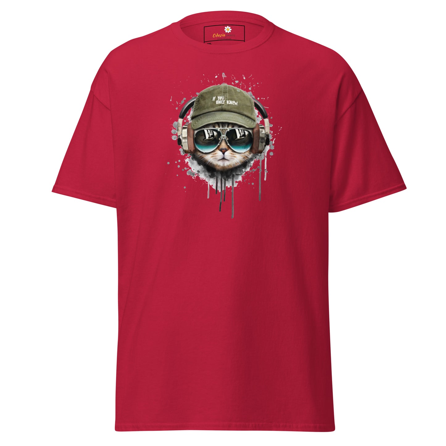 Unisex classic t-shirt - ANIMALS MUSIC CAT HAT - BIG