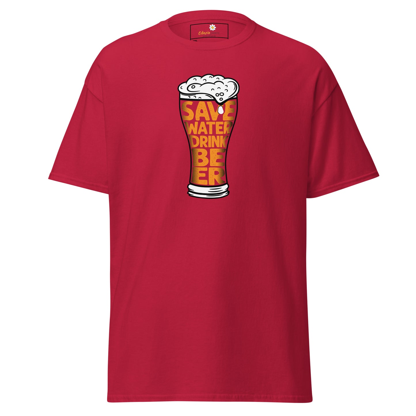 Unisex klassiek t-shirt - FUN SAVE WATER DRINK BEER - GROOT