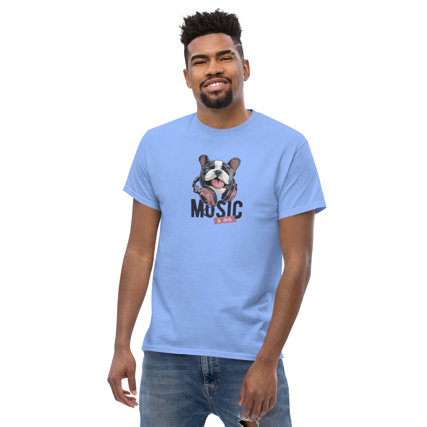 T-shirt classique unisexe - ANIMAUX CHIEN MUSIQUE - GRAND