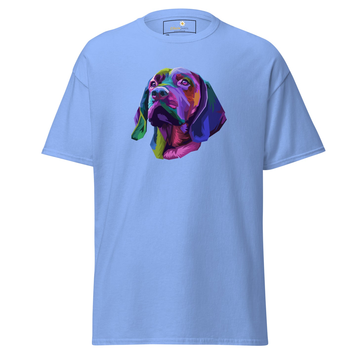 Unisex klassiek t-shirt - ANIMALS COLORFULL DOGHEAD - GROOT