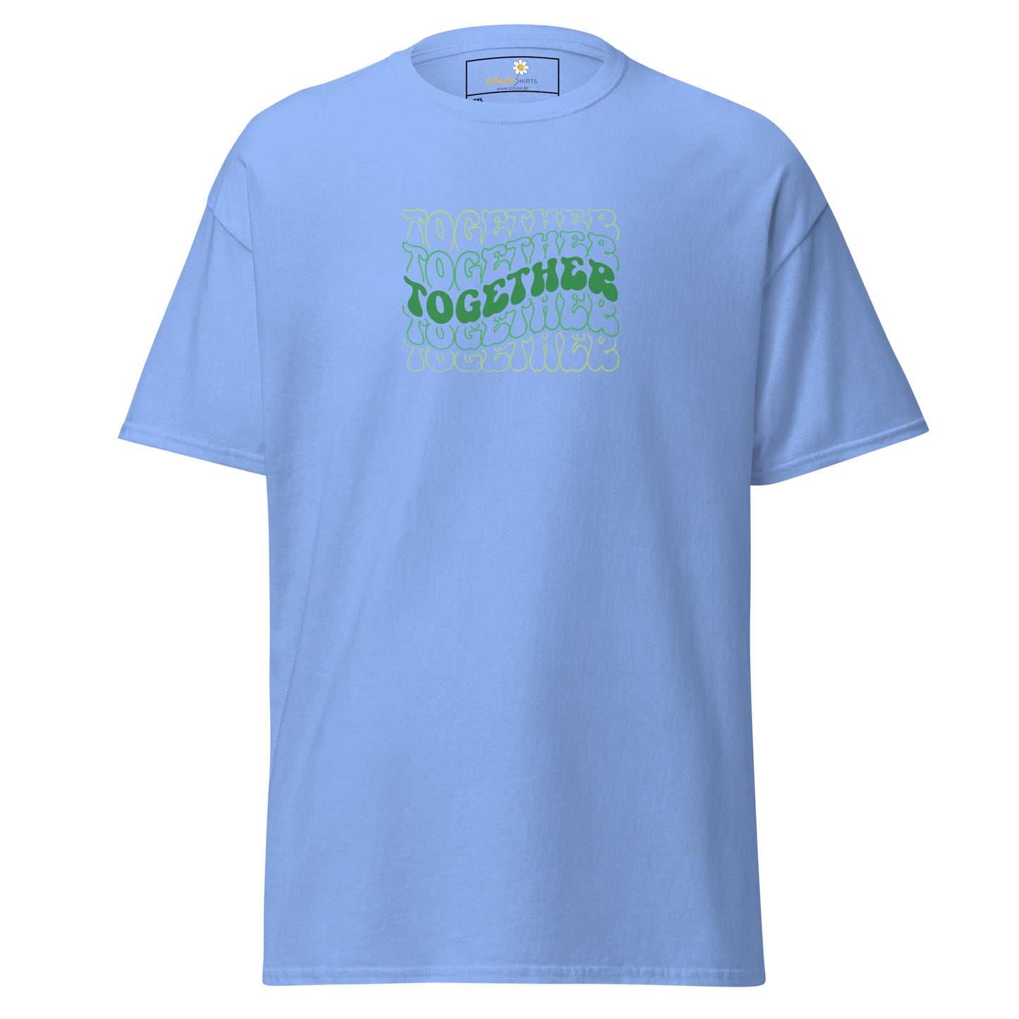Heren klassiek t-shirt - TEXT POSITIVE TOGETHER - GROOT