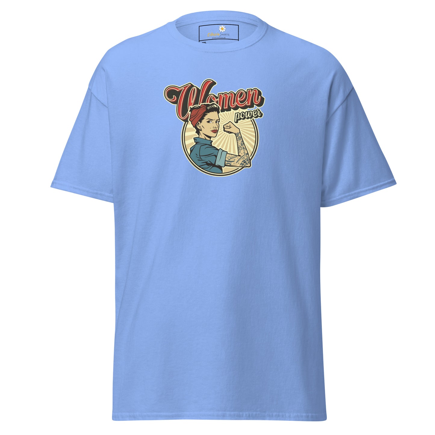 Klassiek heren t-shirt - VINTAGE WOMAN POWER - GROOT