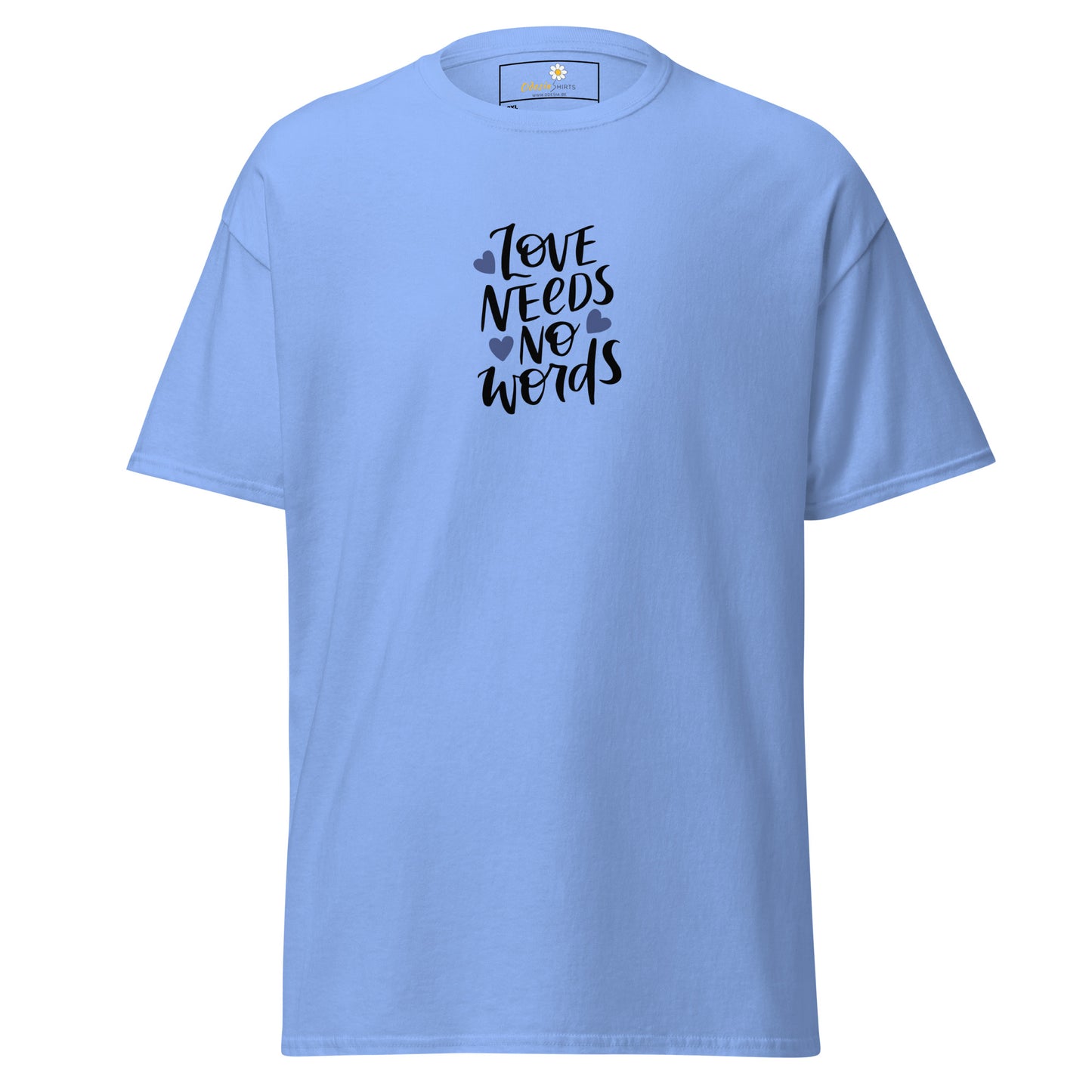Heren klassiek t-shirt - TEKST LIEFDE HEEFT GEEN WOORD NODIG - GROOT