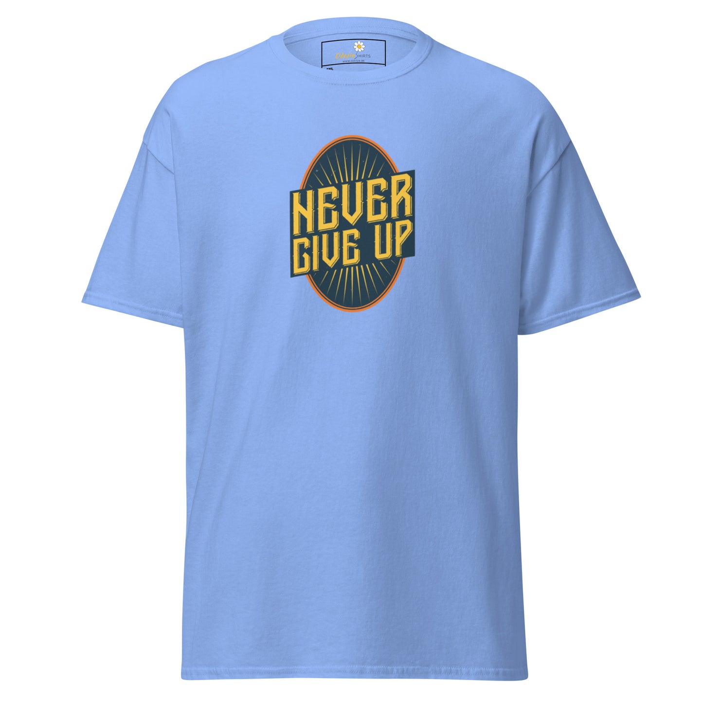 T-shirt classique pour homme - Texte NEVER GIVE UP - GRAND