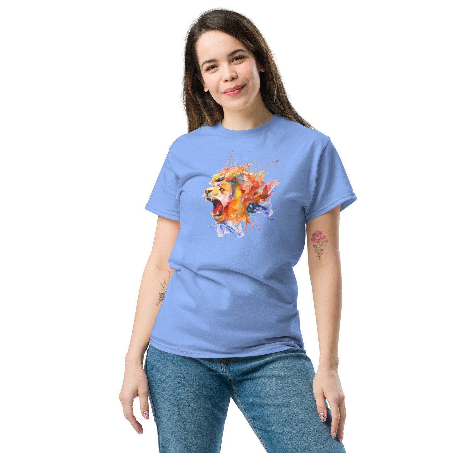 T-shirt classique pour homme - WILDLIFE LION WATERPAINTING - GRAND
