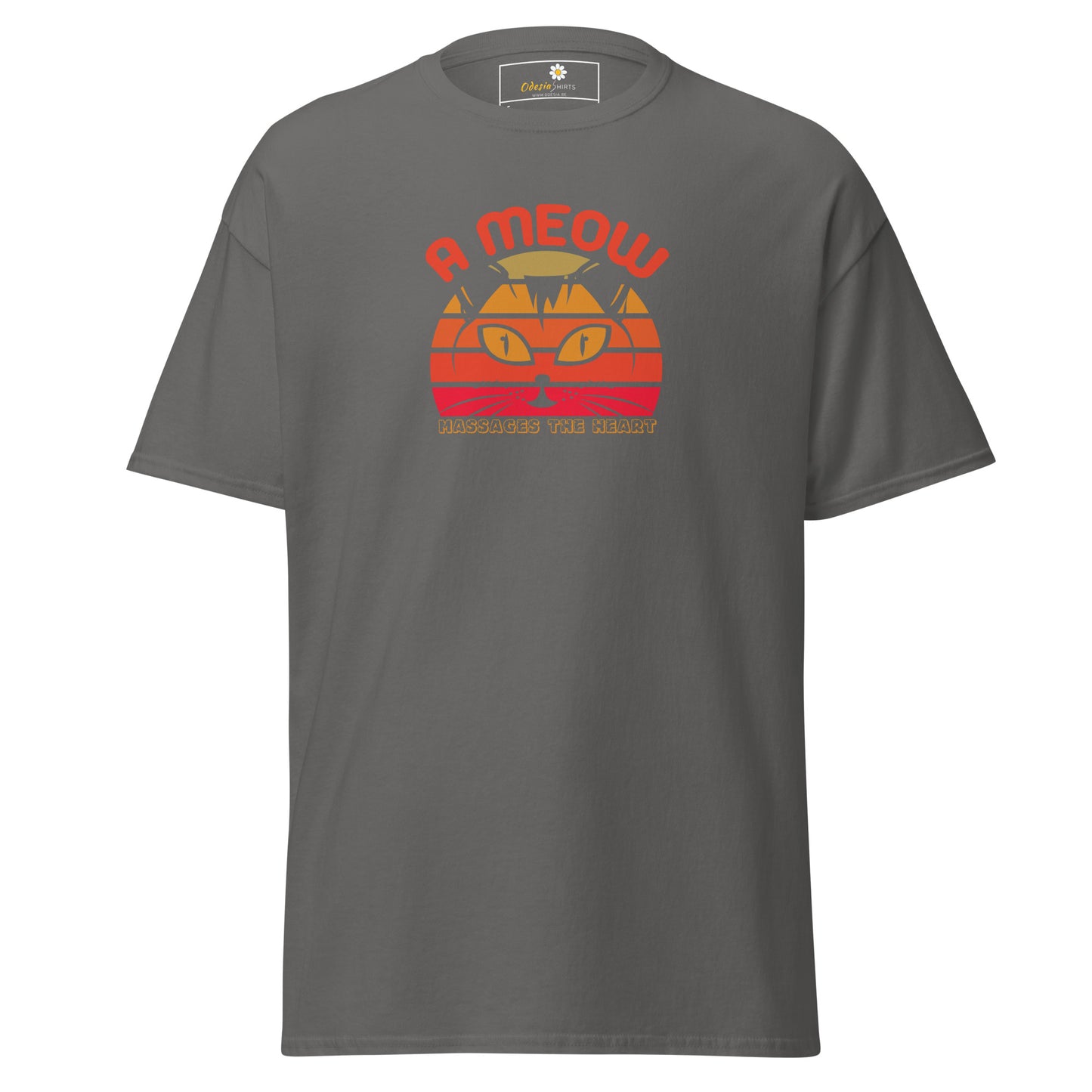 T-shirt classique unisexe - ANIMAUX UN CHAT MASSAGE LE CŒUR - RÉGULIER