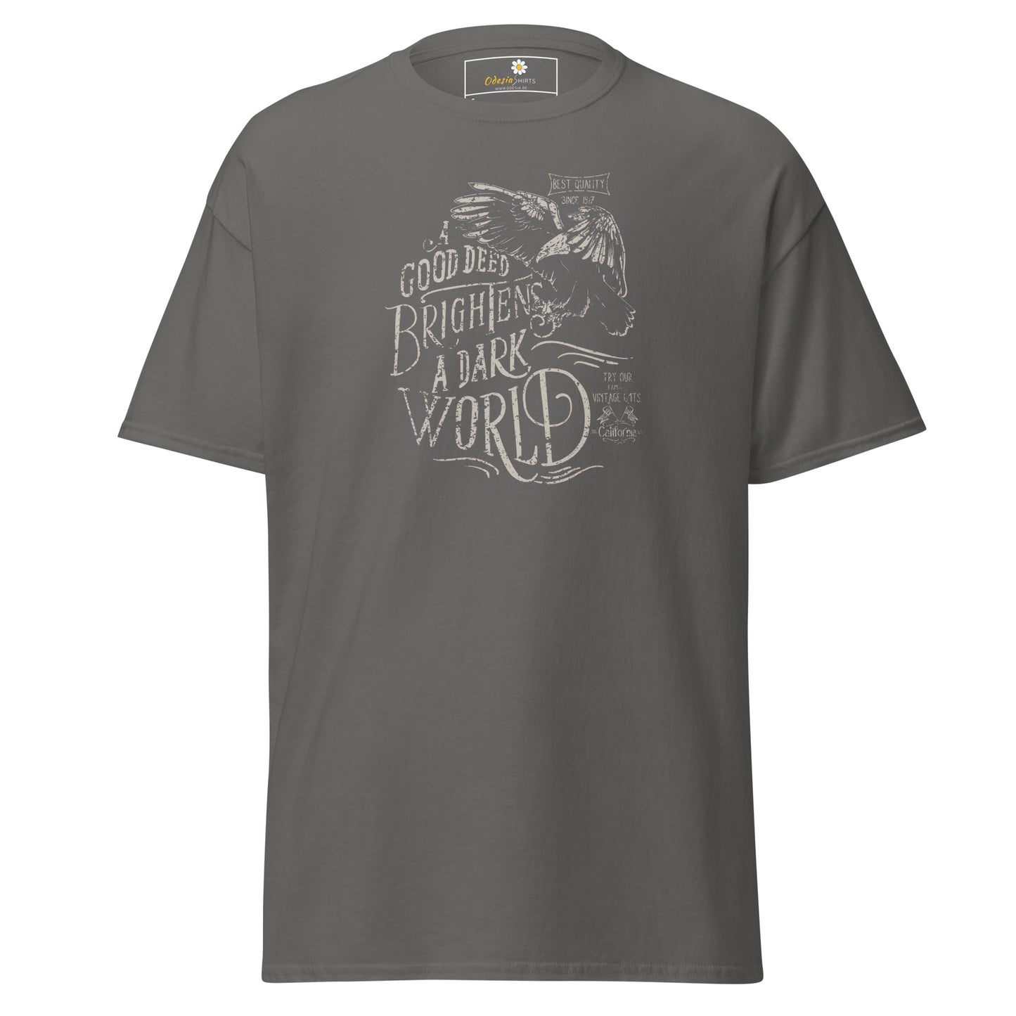 Unisex classic t-shirt - POSITIVE GOOD DEED BRIGHT WORLD - REGULAR