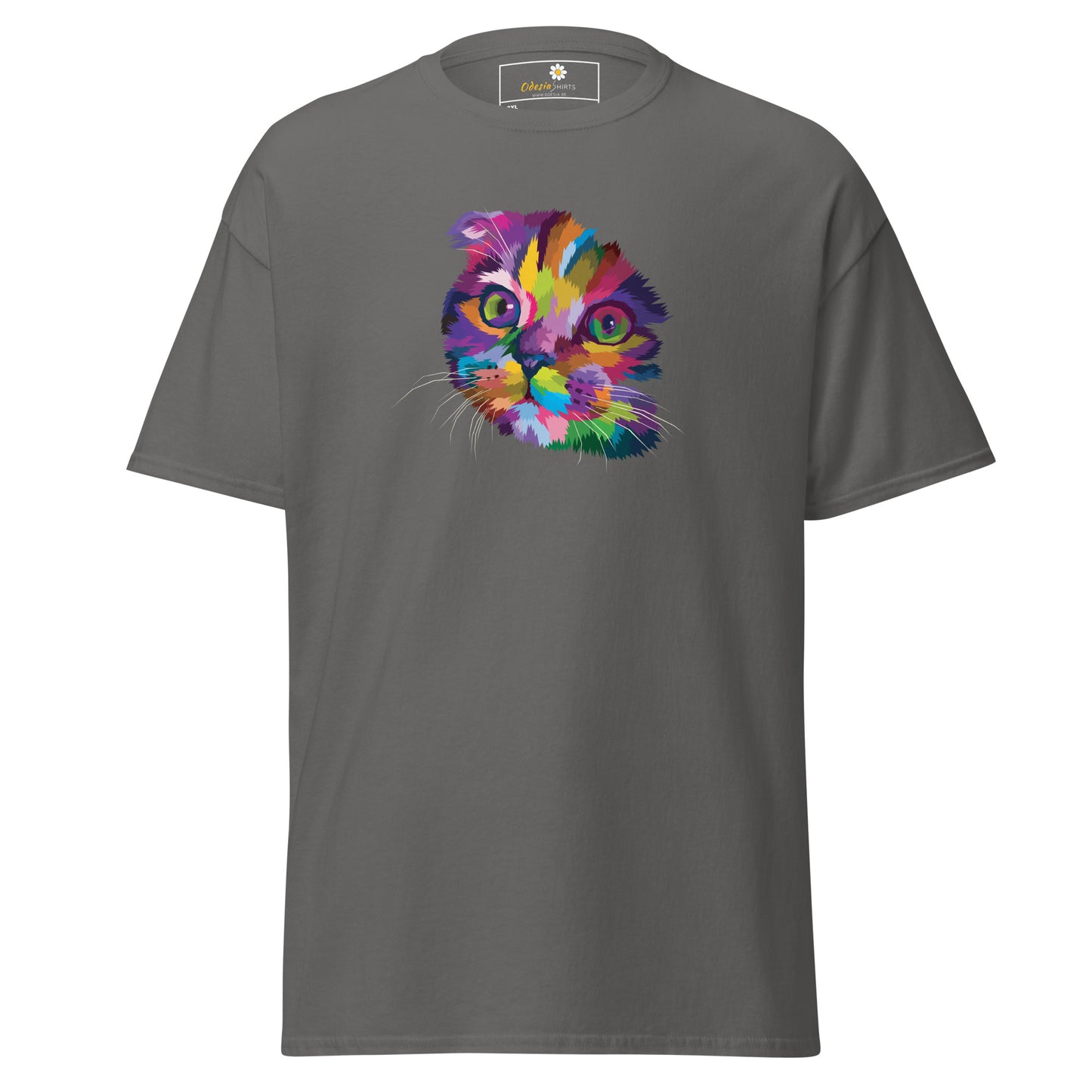 Unisex klassiek t-shirt - ANIMALS COLORFULL CATHEAD - GROOT