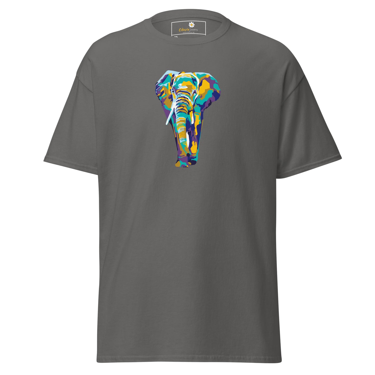 Heren klassiek t-shirt - WILDLIFE ELEPHANT KLEURRIJK - GROOT