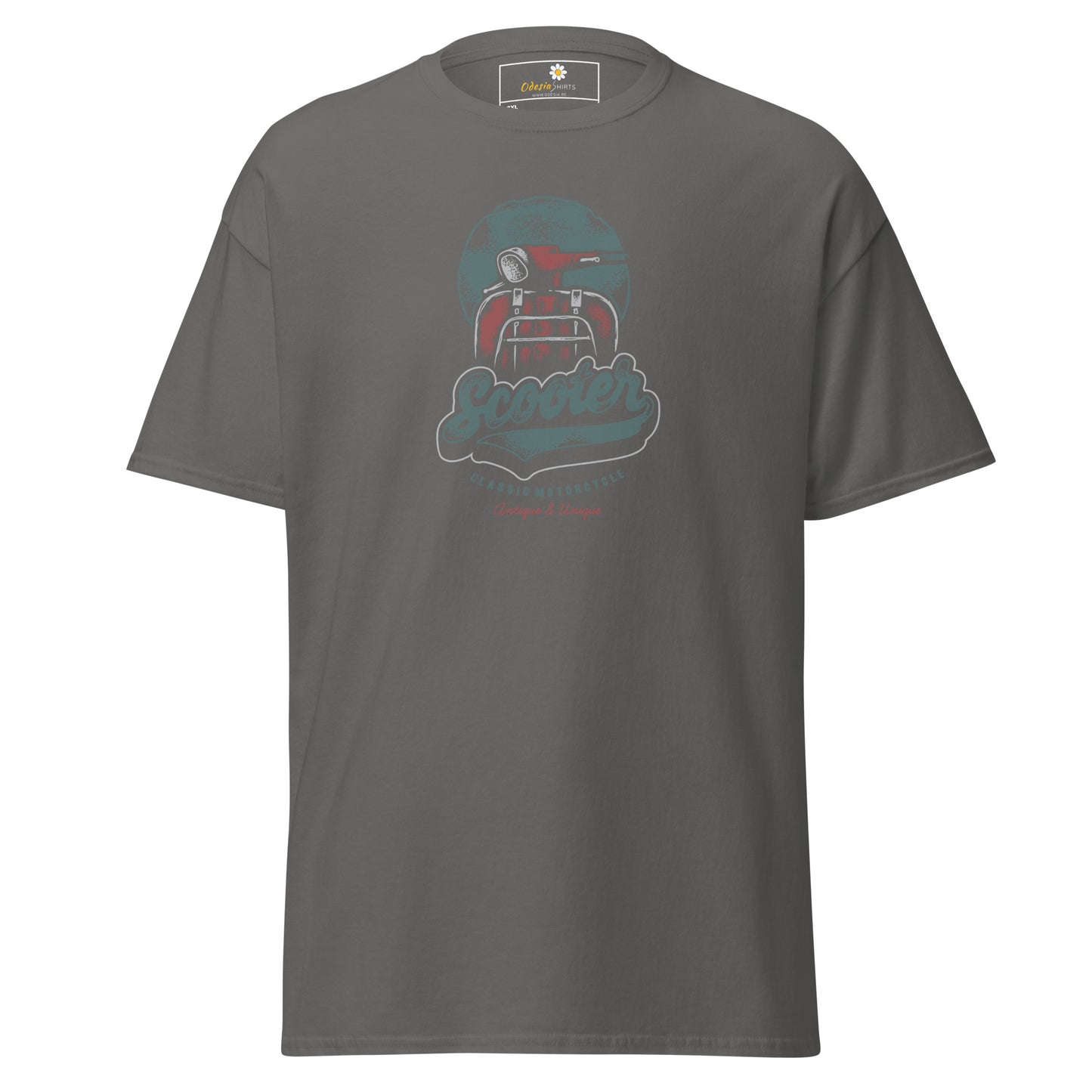 Heren klassiek t-shirt - VINTAGE SCOOTER - GROOT