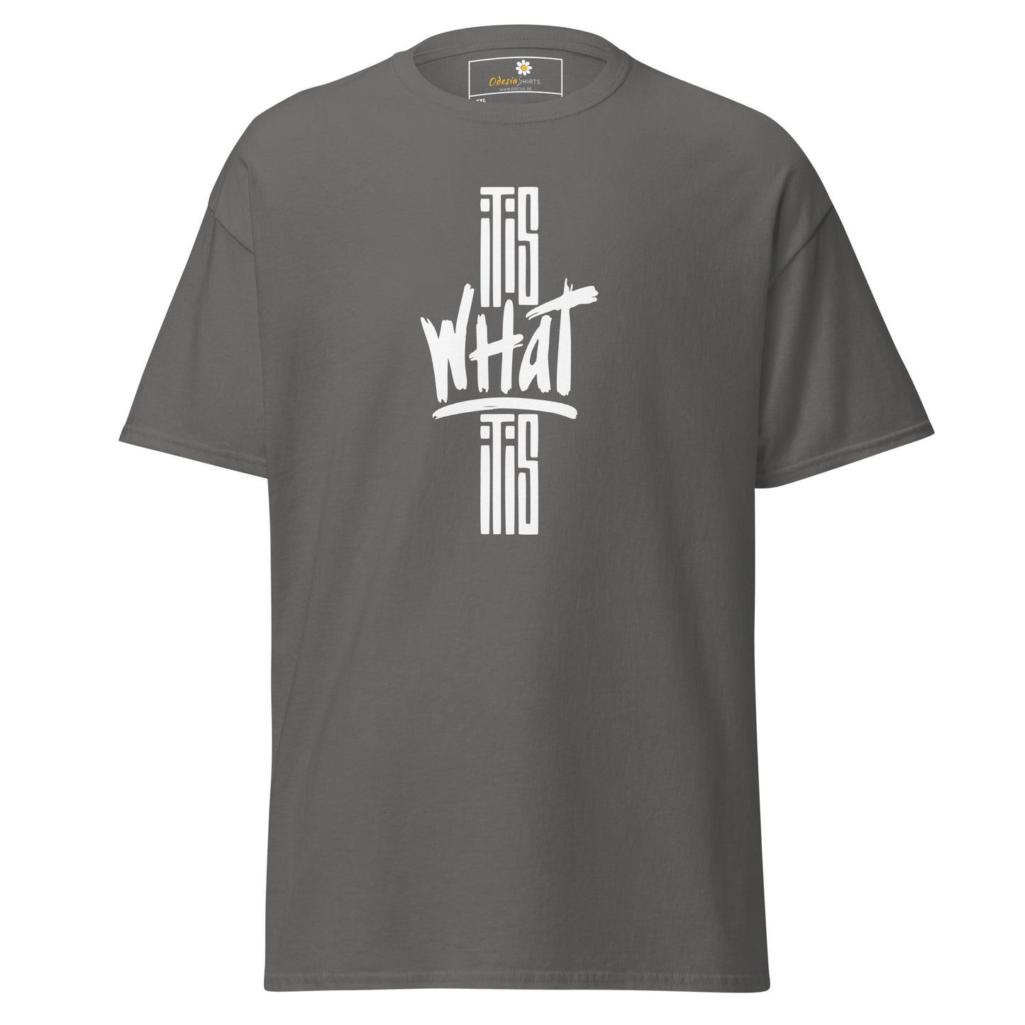 T-shirt classique pour homme - TEXT IT IS WHAT IT IS - BIG
