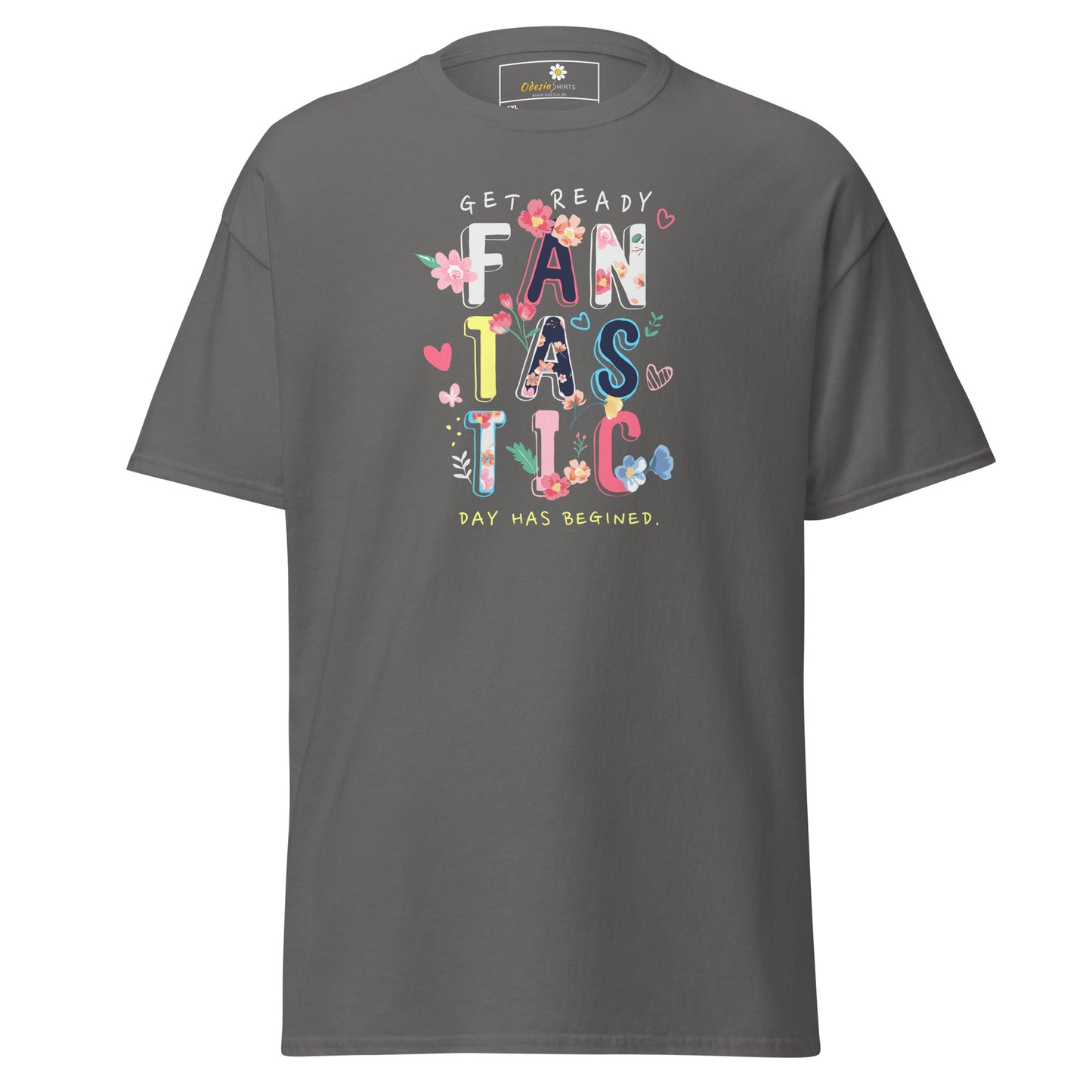 T-shirt classique pour homme - TEXTE UNE JOURNÉE FANTASTIQUE A COMMENCÉ - GRAND