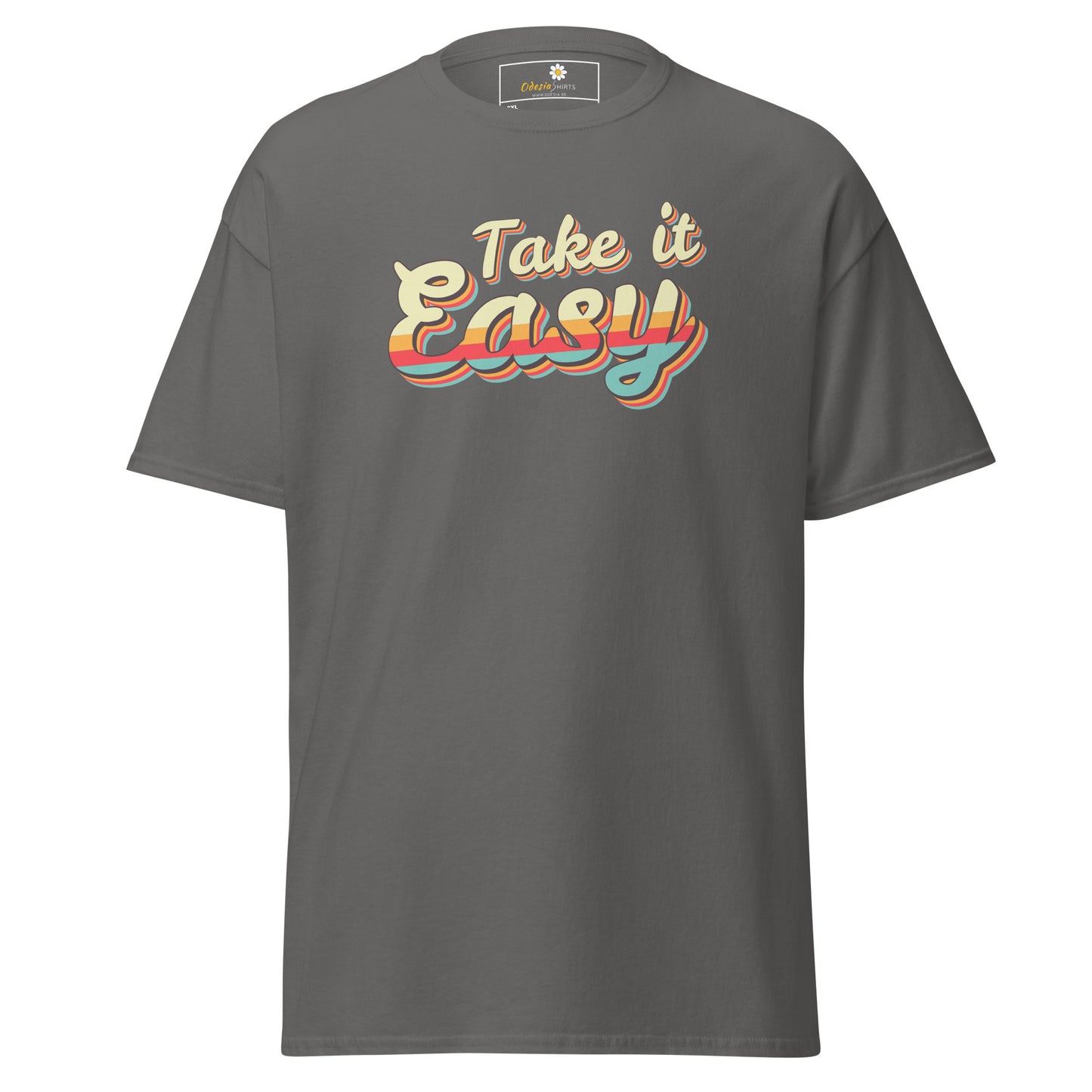 T-shirt classique pour homme - TEXT TAKE IT EASY - BIG