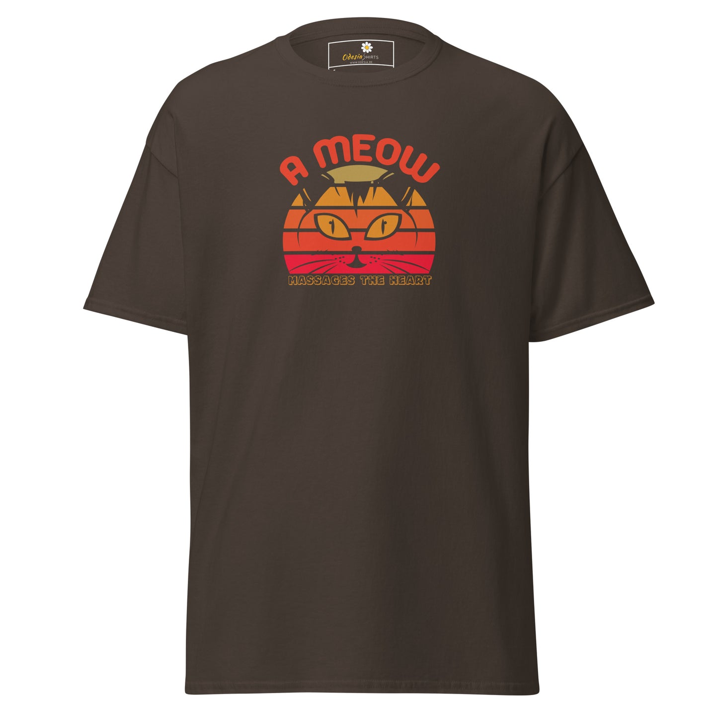 T-shirt classique unisexe - ANIMAUX UN CHAT MASSAGE LE CŒUR - RÉGULIER