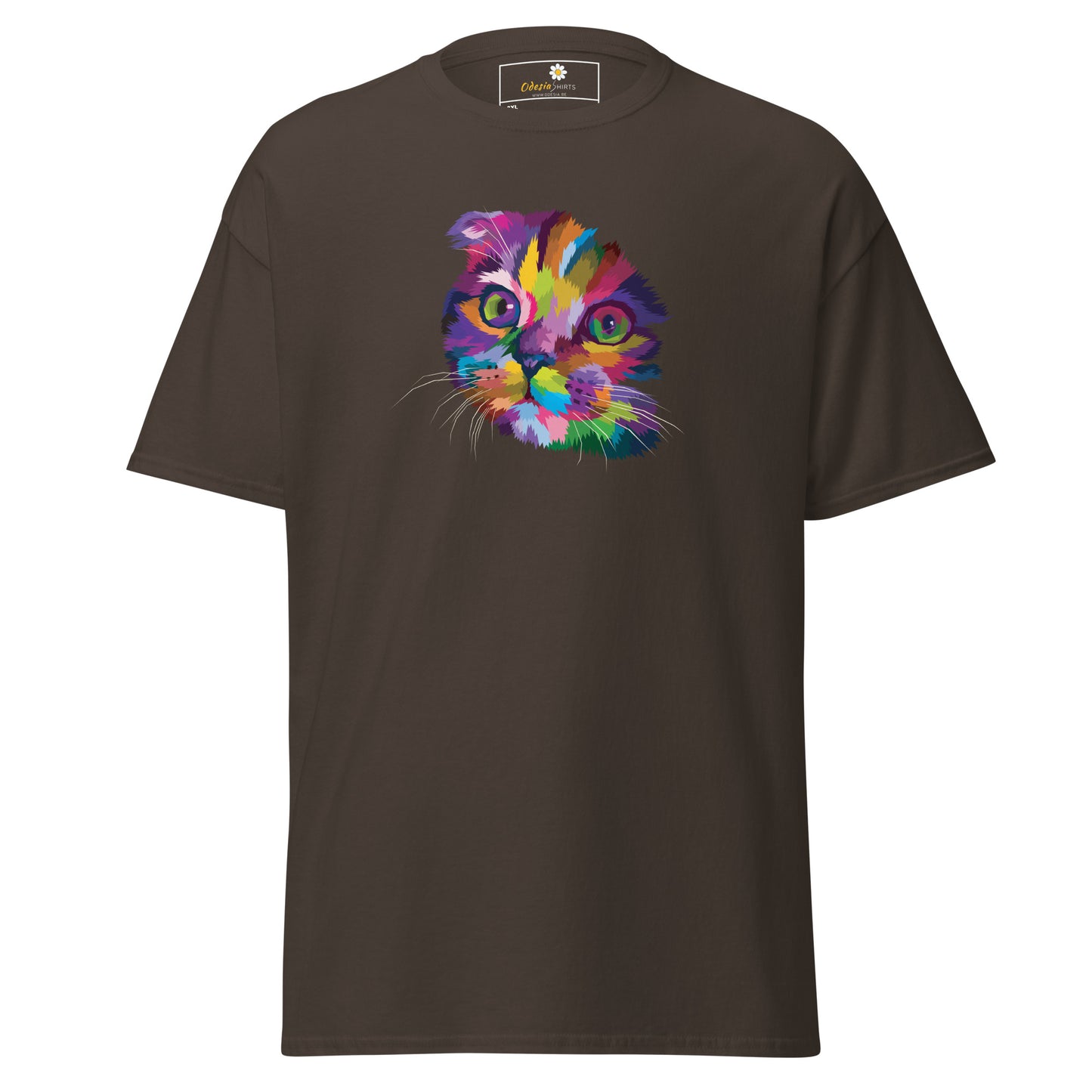 Unisex klassiek t-shirt - ANIMALS COLORFULL CATHEAD - GROOT