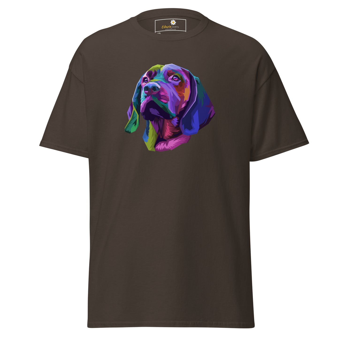 Unisex klassiek t-shirt - ANIMALS COLORFULL DOGHEAD - GROOT