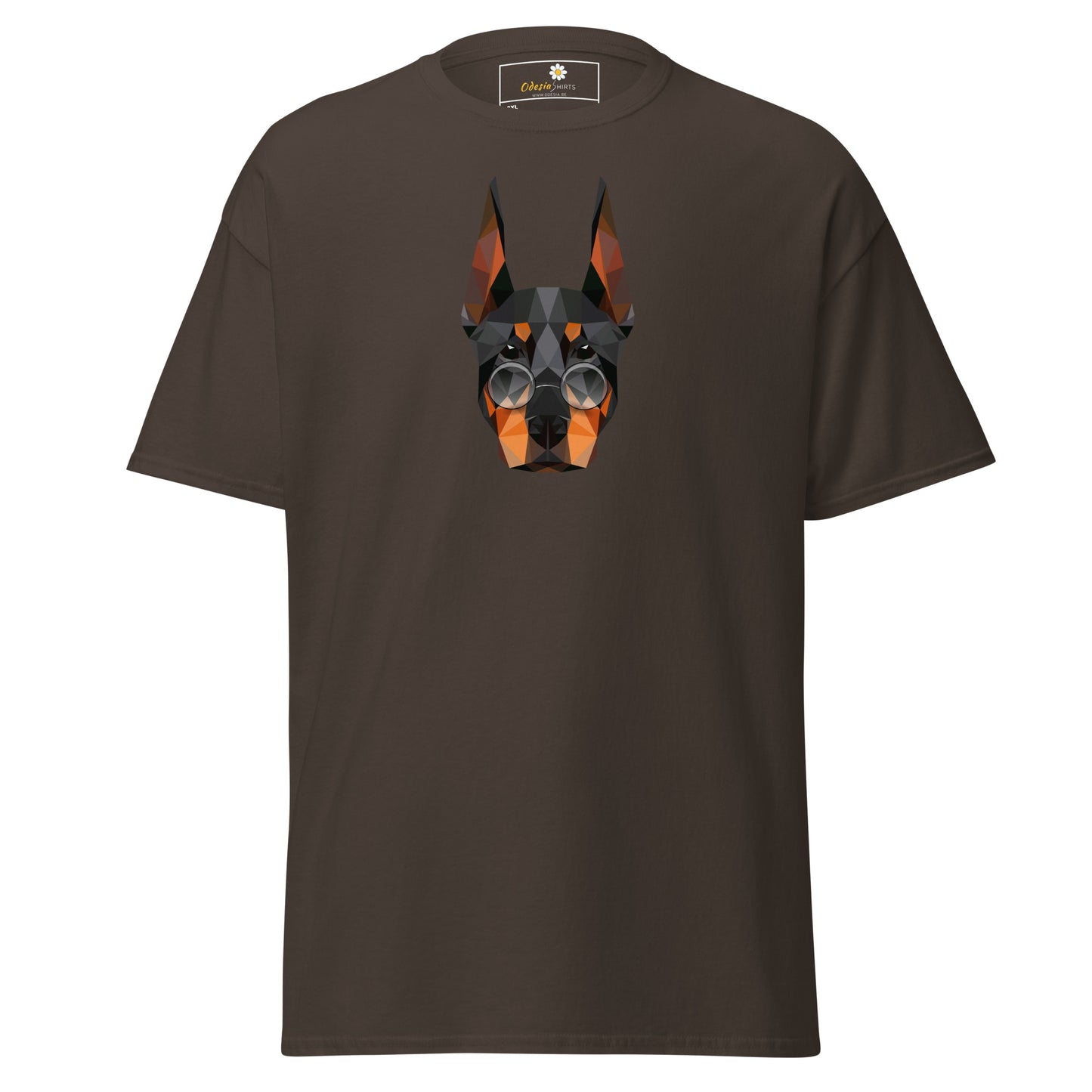 T-shirt classique unisexe - ANIMAUX TÊTE DE CHIEN LUNETTES - GRAND