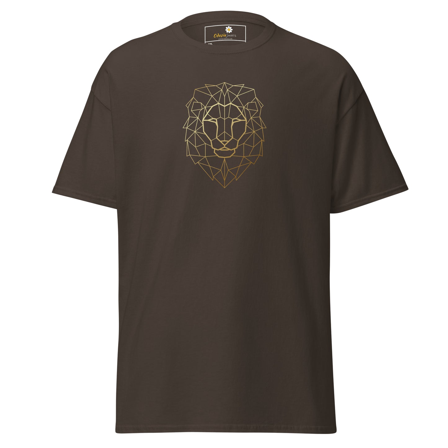 Klassiek heren t-shirt - WILDLIFE LION HEAD LINES - GROOT