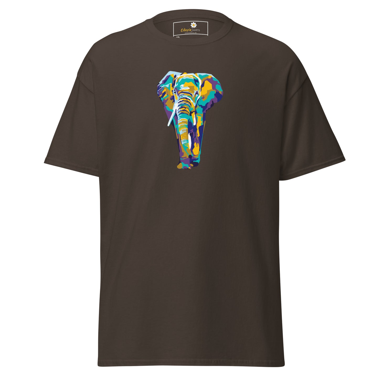 Heren klassiek t-shirt - WILDLIFE ELEPHANT KLEURRIJK - GROOT