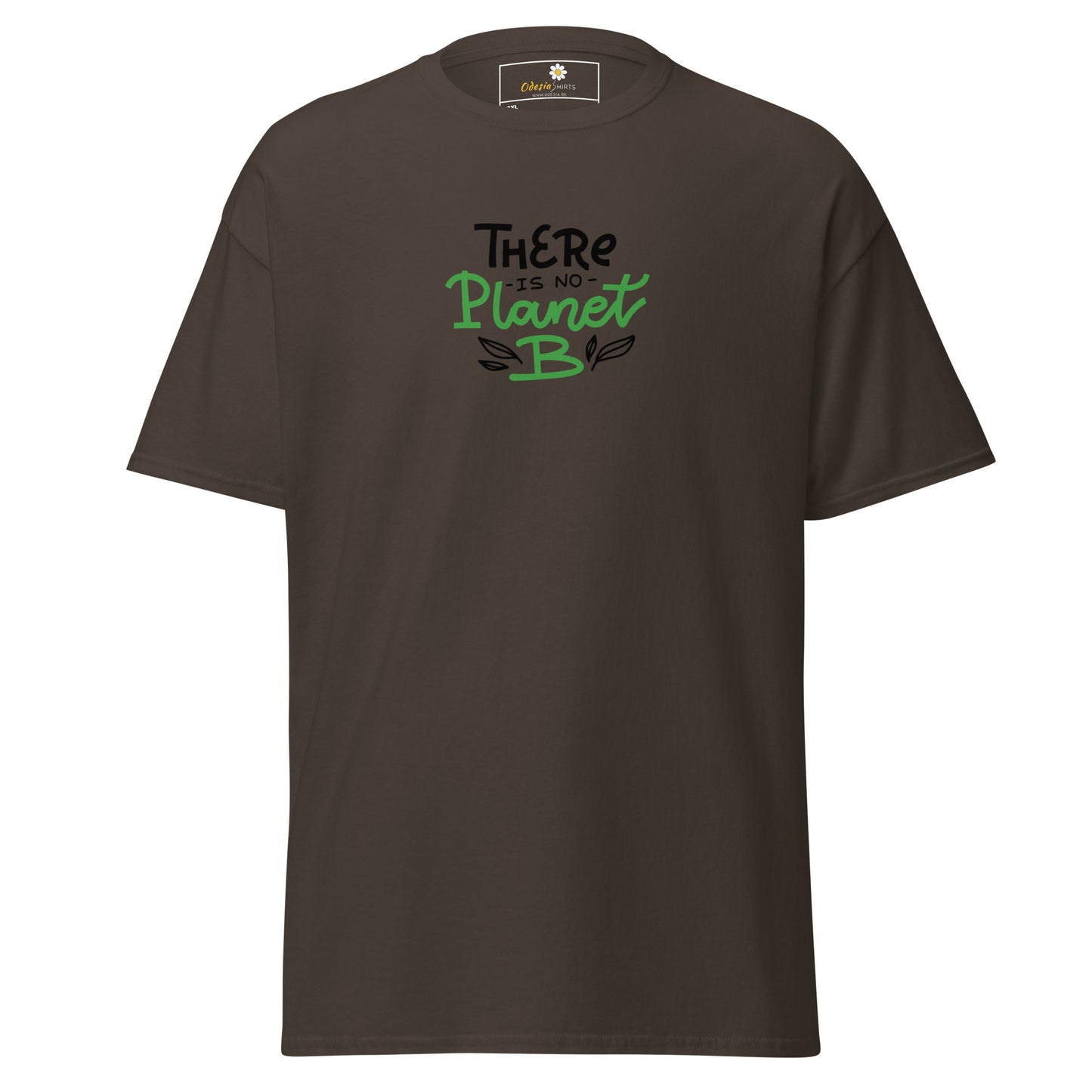 Heren klassiek t-shirt - VEGECOLO ER IS GEEN PLANEET B - GROOT