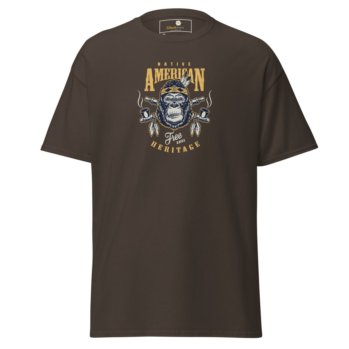 T-shirt classique pour homme - VINTAGE GORILLA NATIVE AMERICANS - GRAND