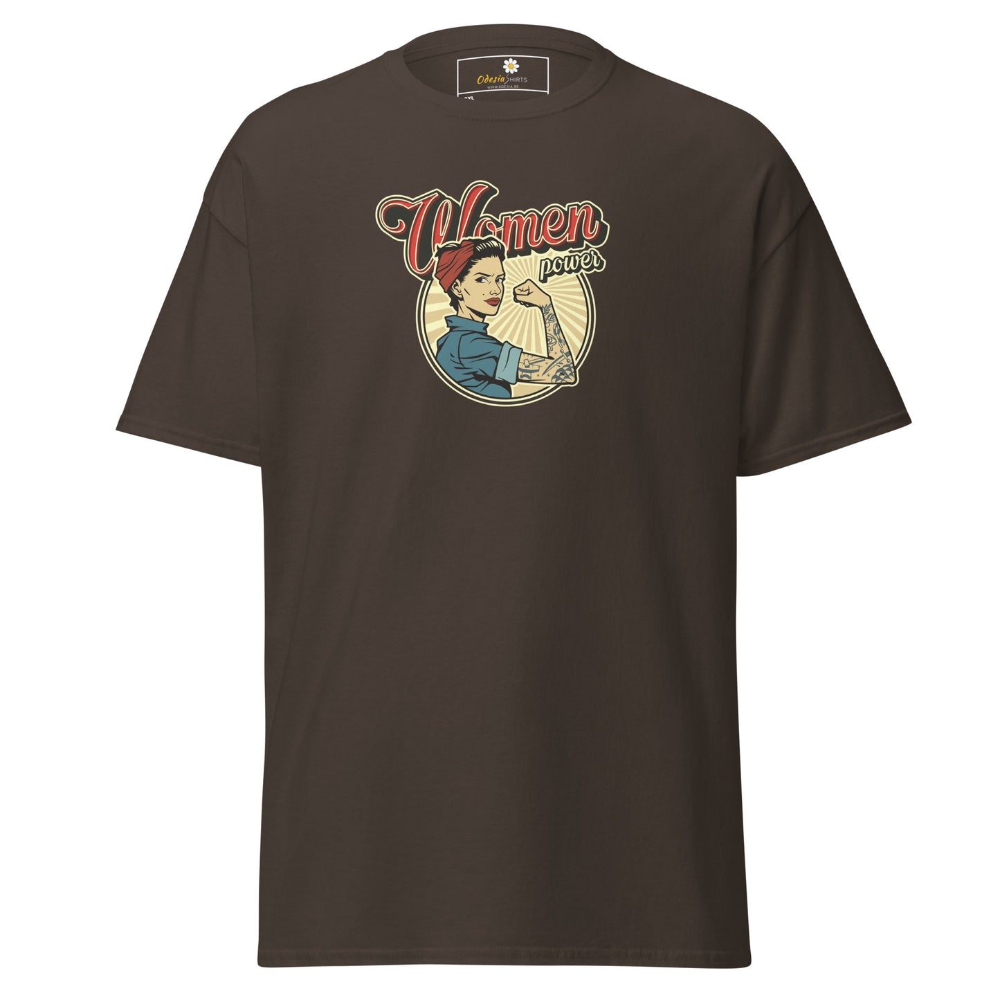 Klassiek heren t-shirt - VINTAGE WOMAN POWER - GROOT