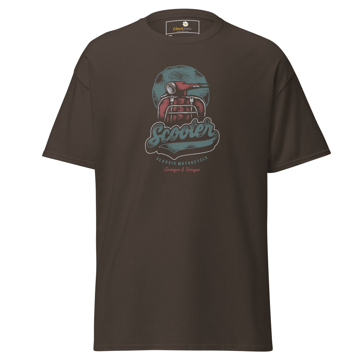 Heren klassiek t-shirt - VINTAGE SCOOTER - GROOT