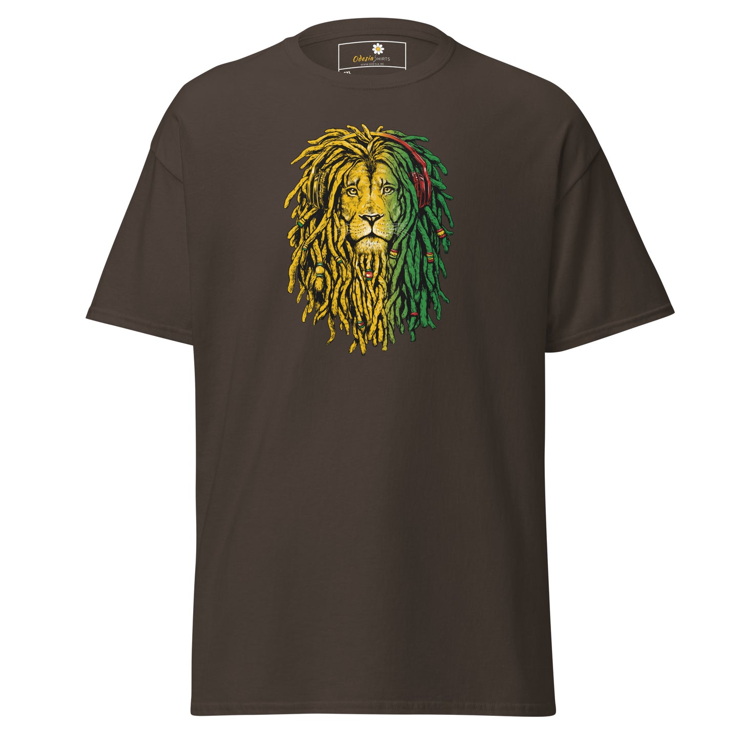 Heren klassiek t-shirt - WILDLIFE REGGAE LION - GROOT