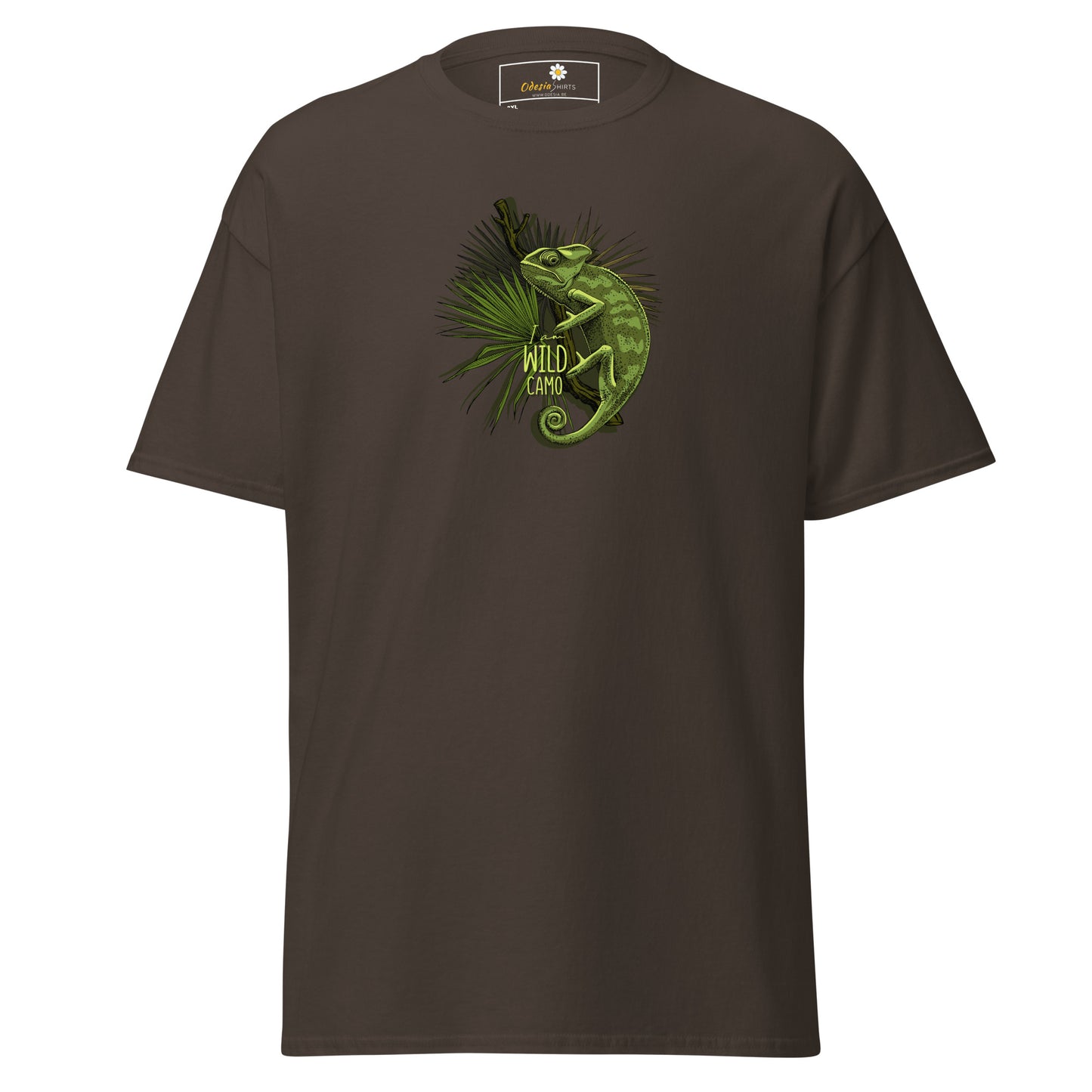 Heren klassiek t-shirt - WILDLIFE CAMELEON - GROOT