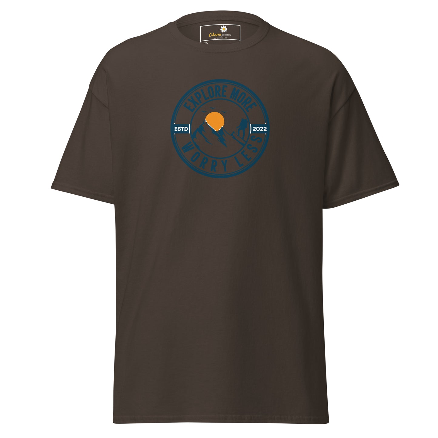 Unisex classic t-shirt - ADVENTURE EXPLORE MORE WORRY LESS - BIG