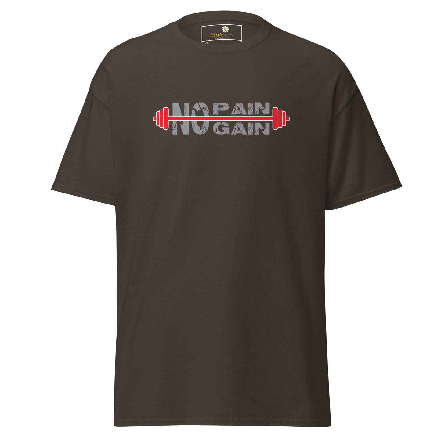 T-shirt classique pour homme - TEXT NO PAIN NO GAIN - GRAND