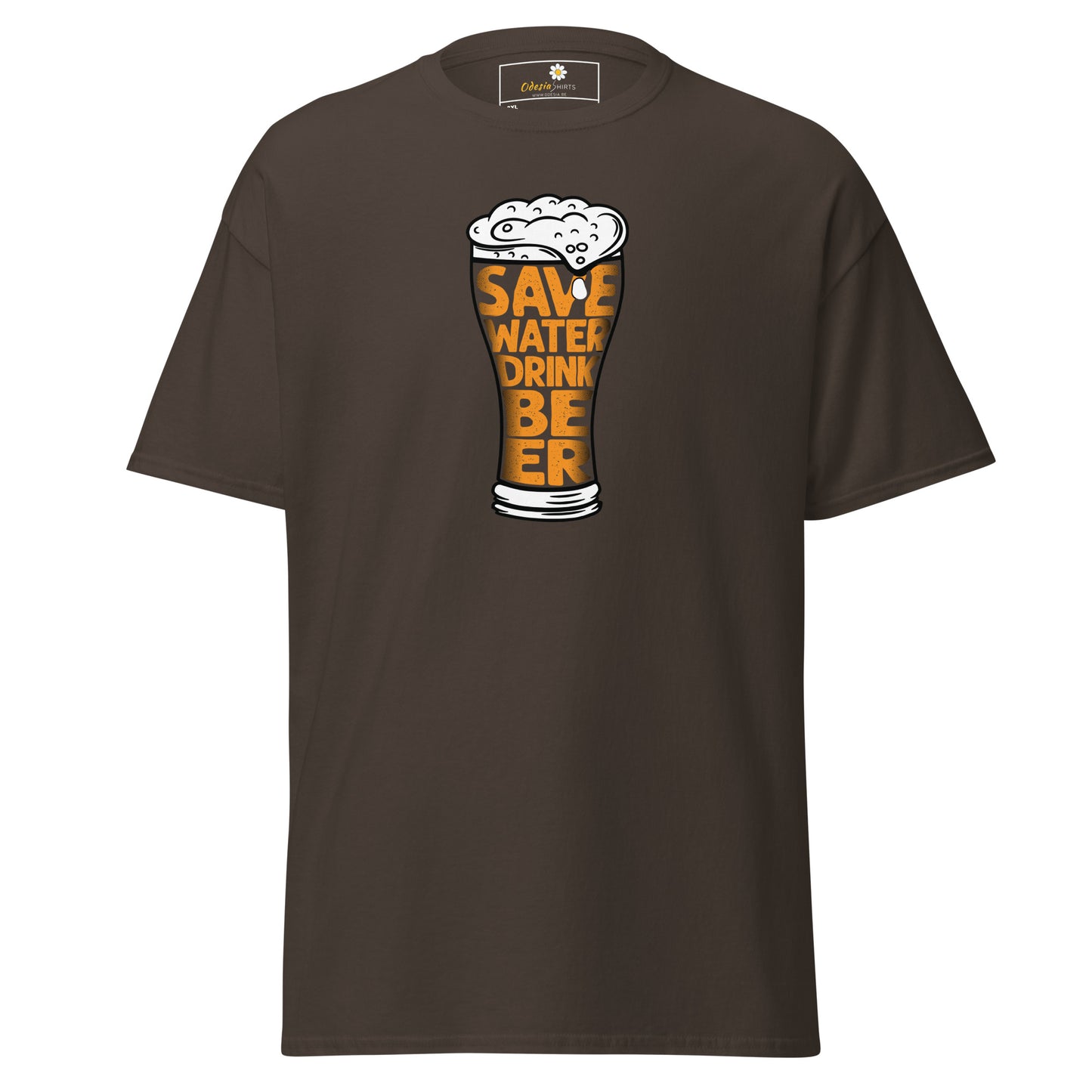 Unisex klassiek t-shirt - FUN SAVE WATER DRINK BEER - GROOT