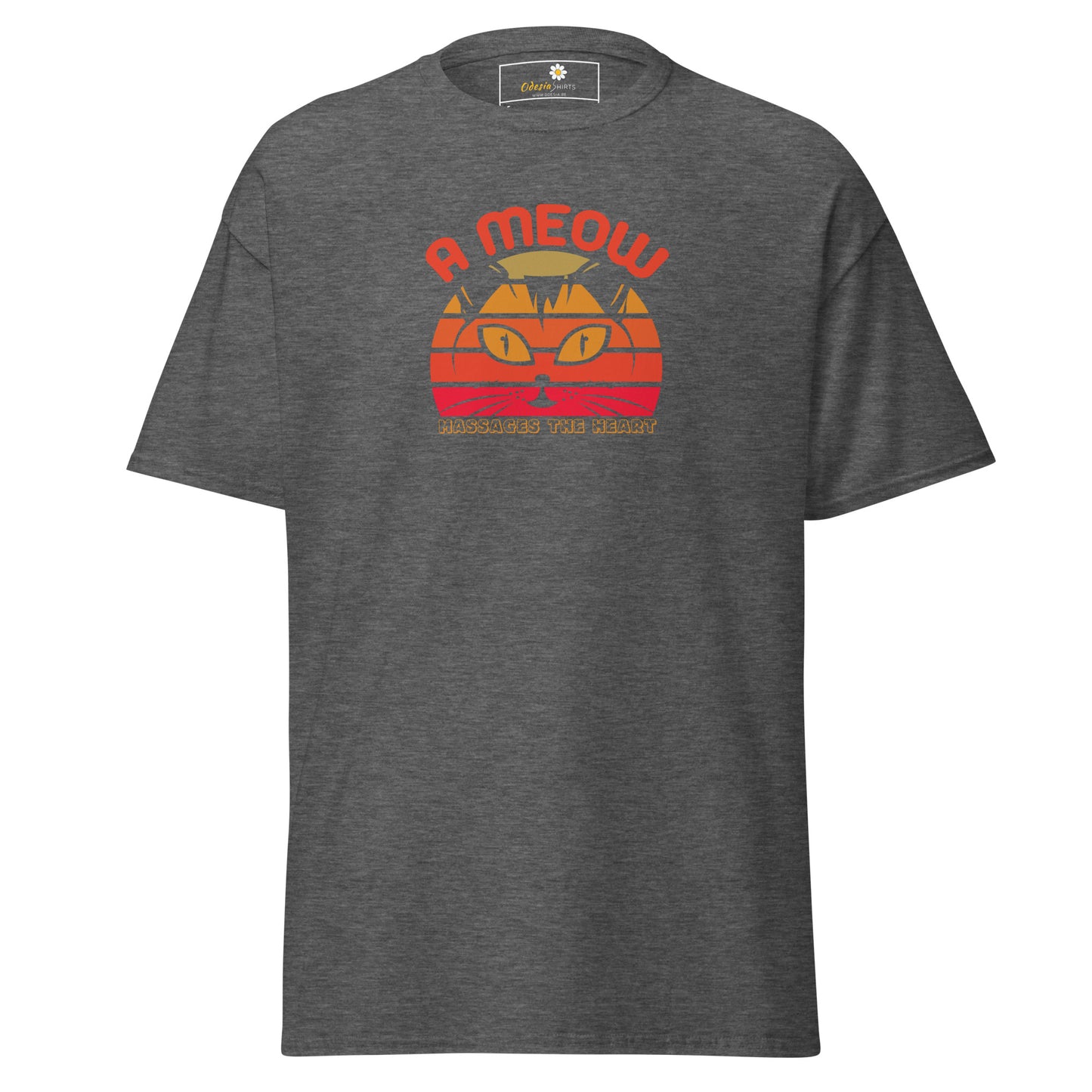 T-shirt classique unisexe - ANIMAUX UN CHAT MASSAGE LE CŒUR - RÉGULIER