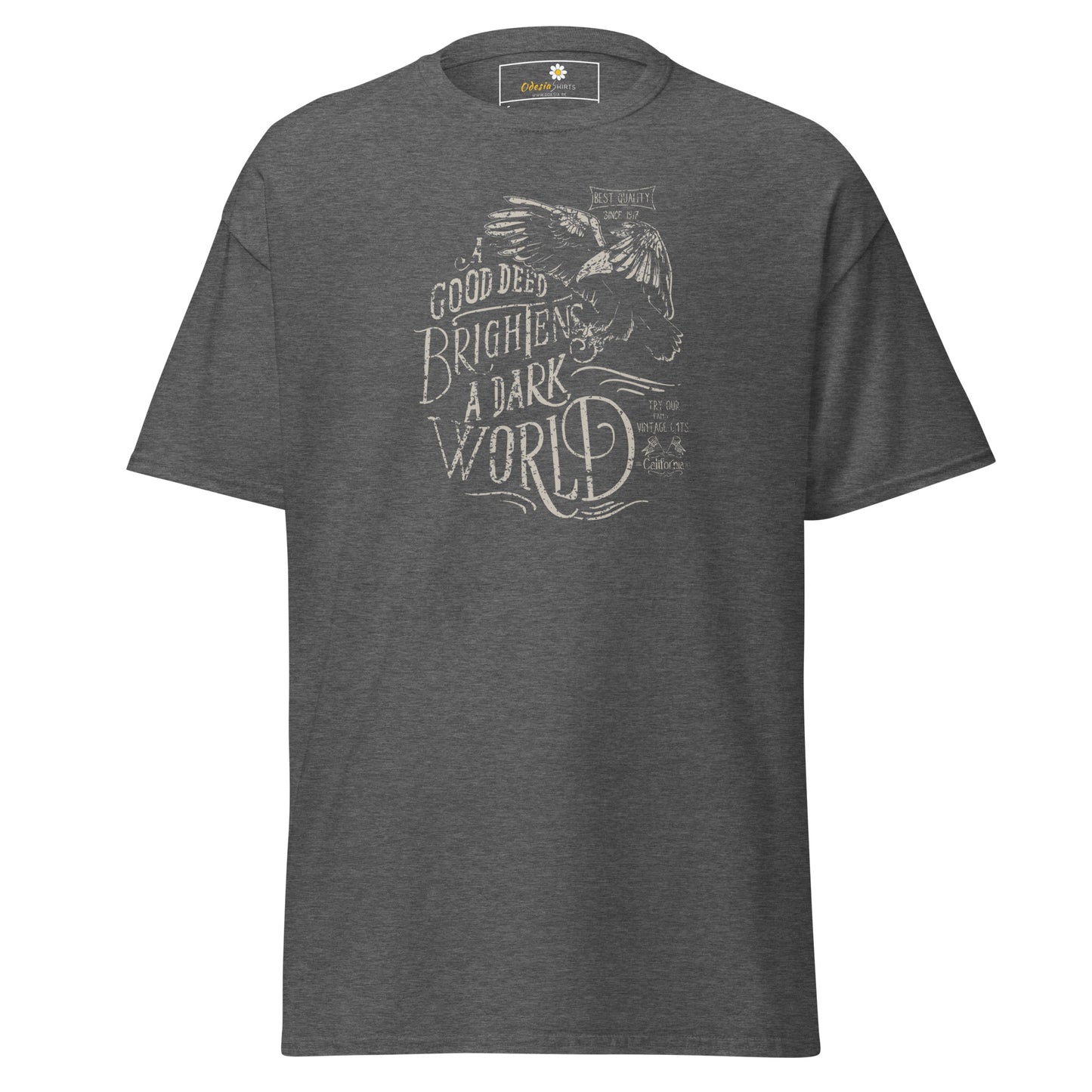 Unisex classic t-shirt - POSITIVE GOOD DEED BRIGHT WORLD - REGULAR