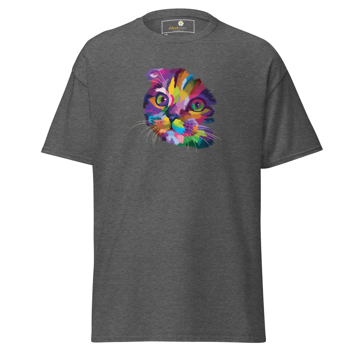 Unisex klassiek t-shirt - ANIMALS COLORFULL CATHEAD - GROOT