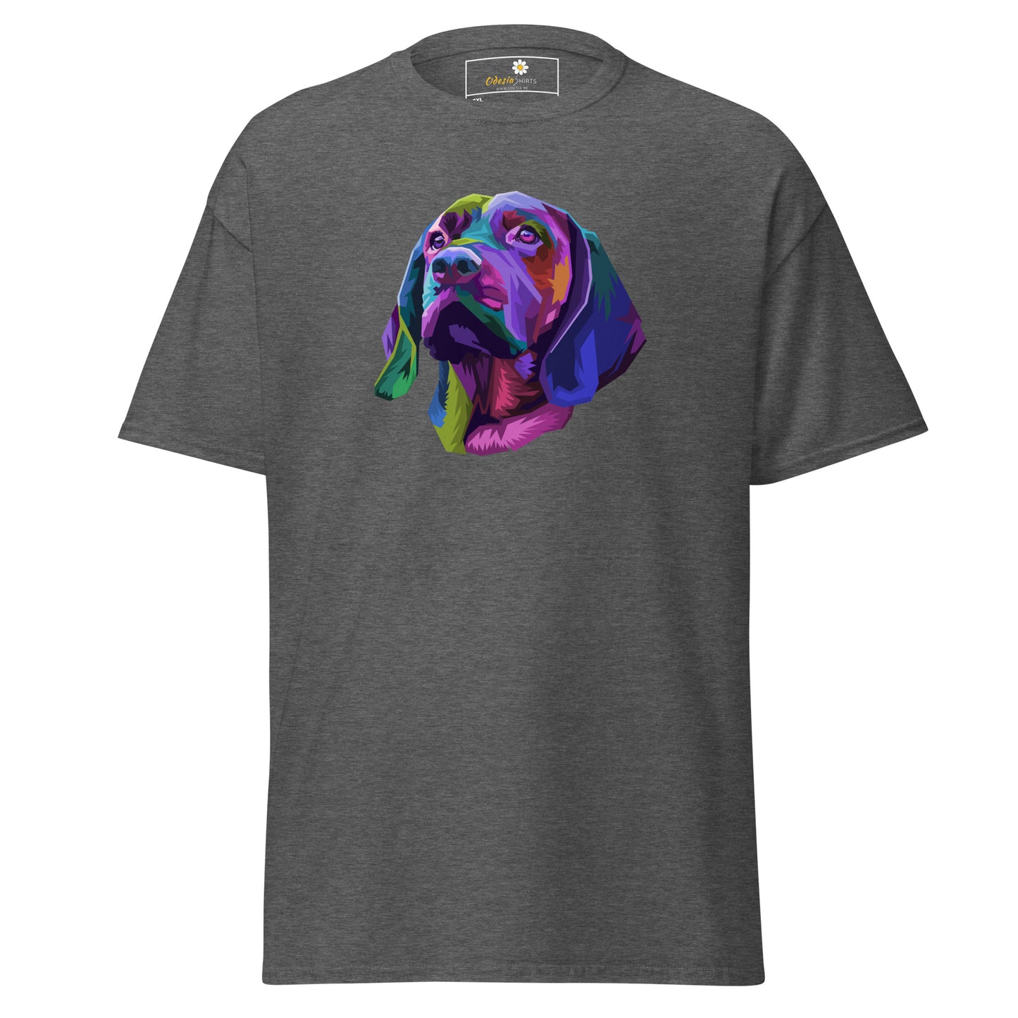 Unisex klassiek t-shirt - ANIMALS COLORFULL DOGHEAD - GROOT
