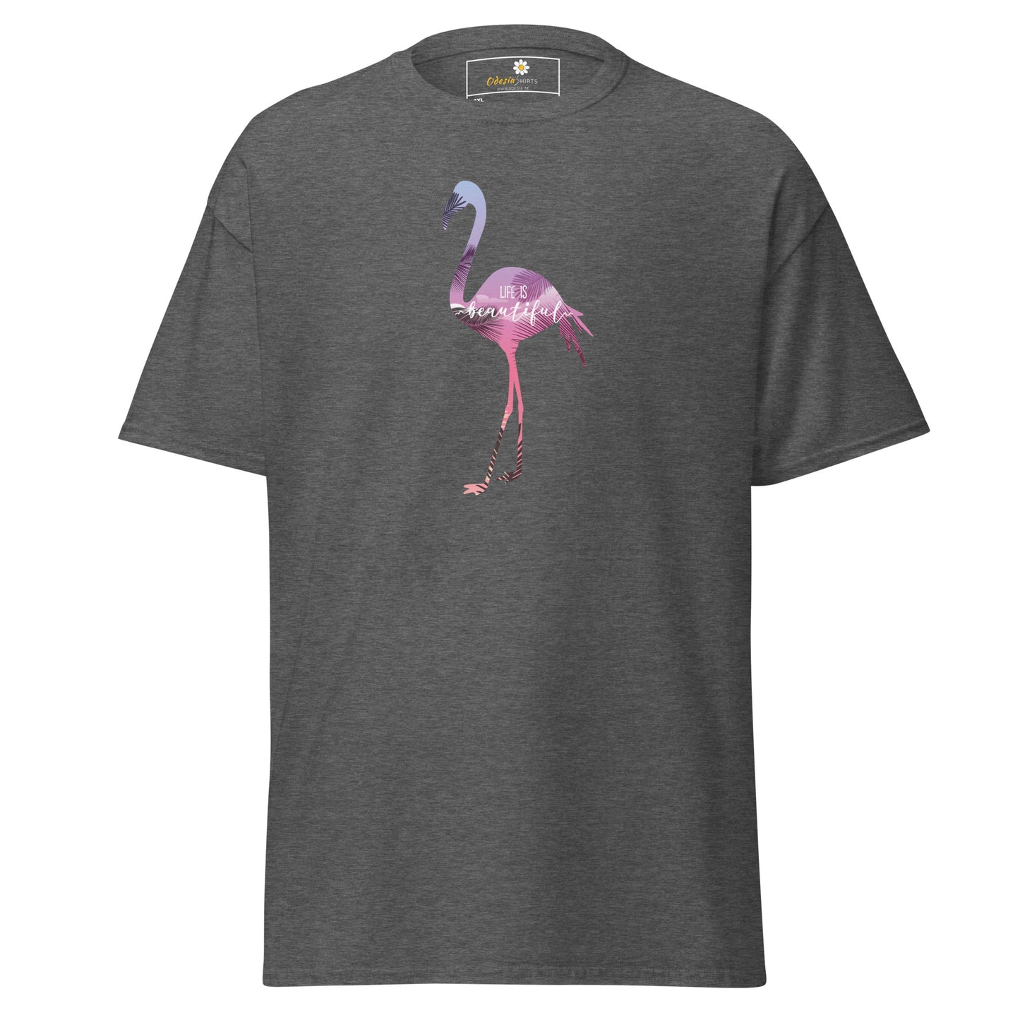 Heren klassiek t-shirt - WILDLIFE FLAMINGO - GROOT