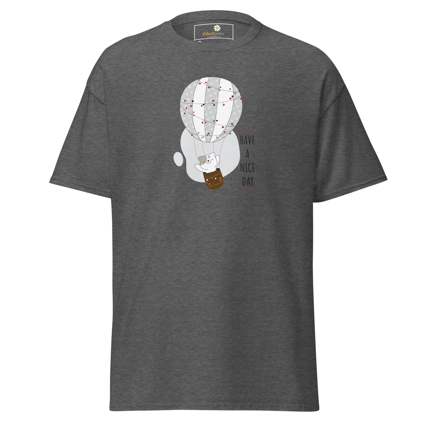 Unisex klassiek t-shirt - DIEREN KAT LUFTBALLON - GROOT