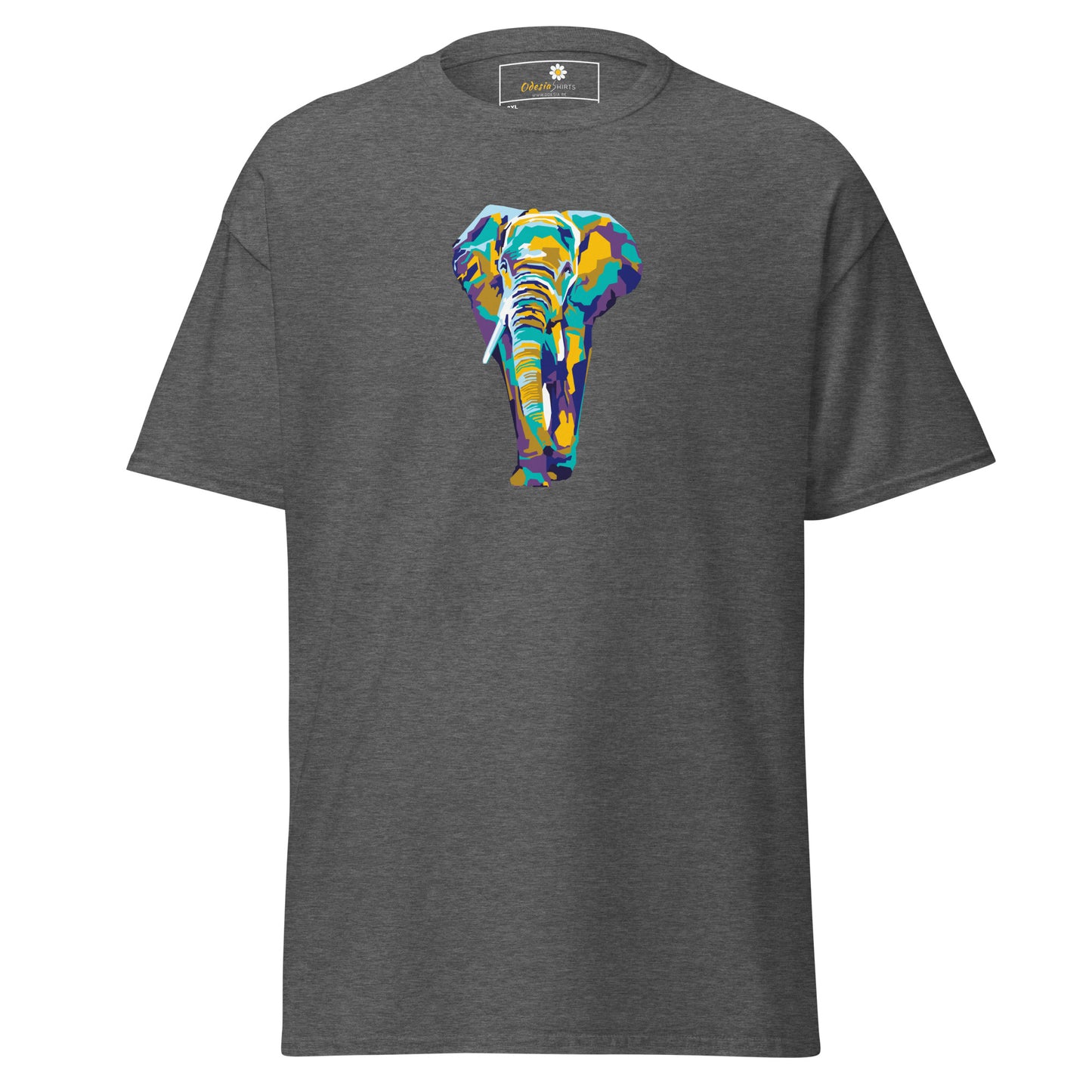 Heren klassiek t-shirt - WILDLIFE ELEPHANT KLEURRIJK - GROOT