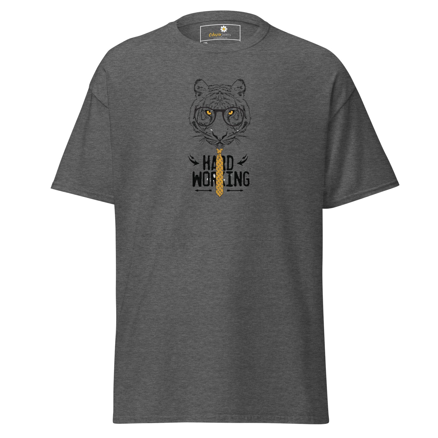 Heren klassiek t-shirt - WILDLIFE TIGER HARD WORKING - GROOT