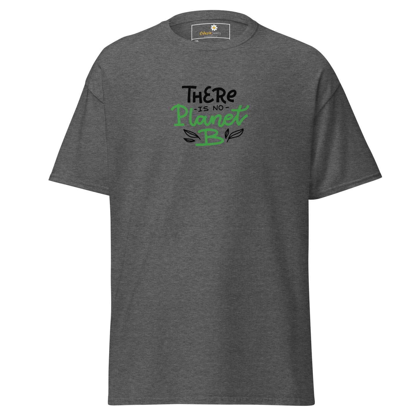 Heren klassiek t-shirt - VEGECOLO ER IS GEEN PLANEET B - GROOT