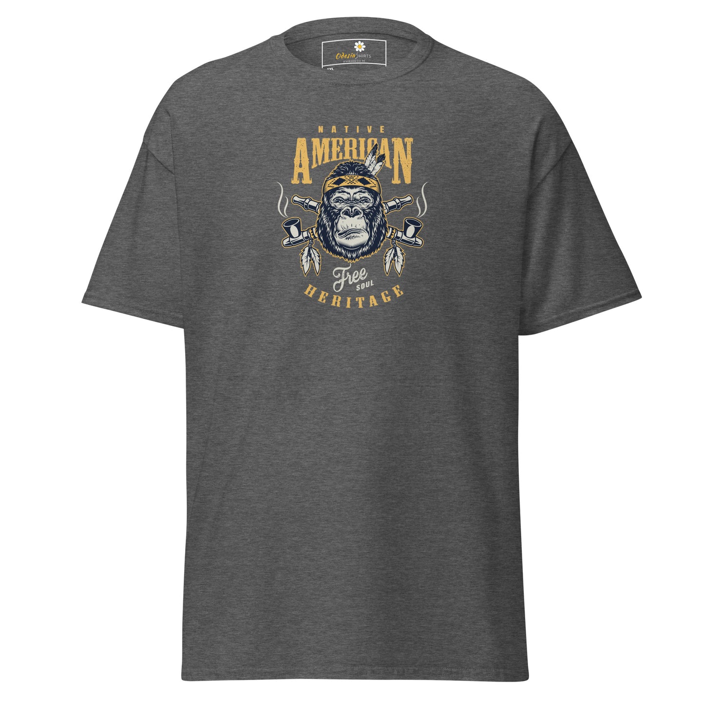T-shirt classique pour homme - VINTAGE GORILLA NATIVE AMERICANS - GRAND