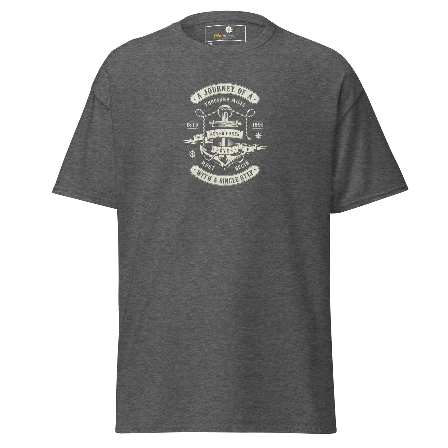 Unisex classic t-shirt - ADVENTURE THOUSAND MILES SINGLE STEP - BIG