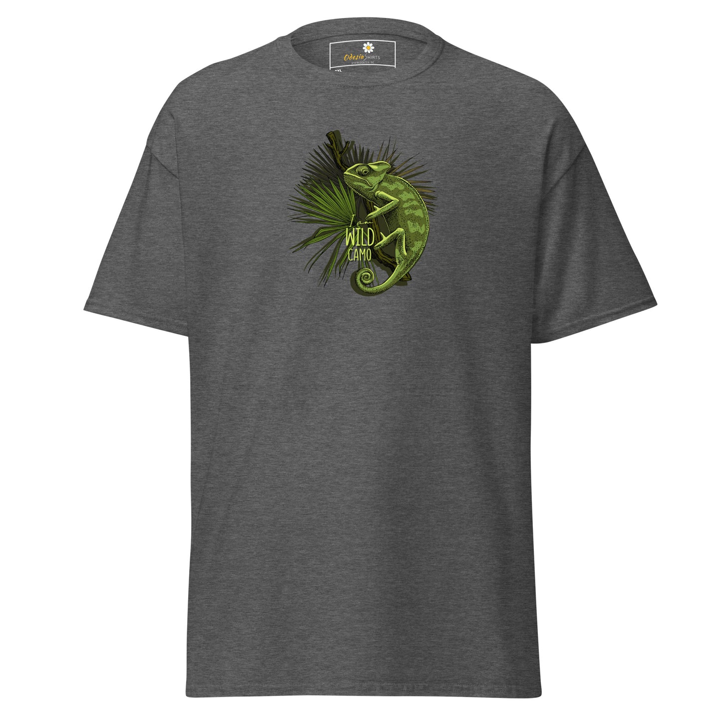 Heren klassiek t-shirt - WILDLIFE CAMELEON - GROOT